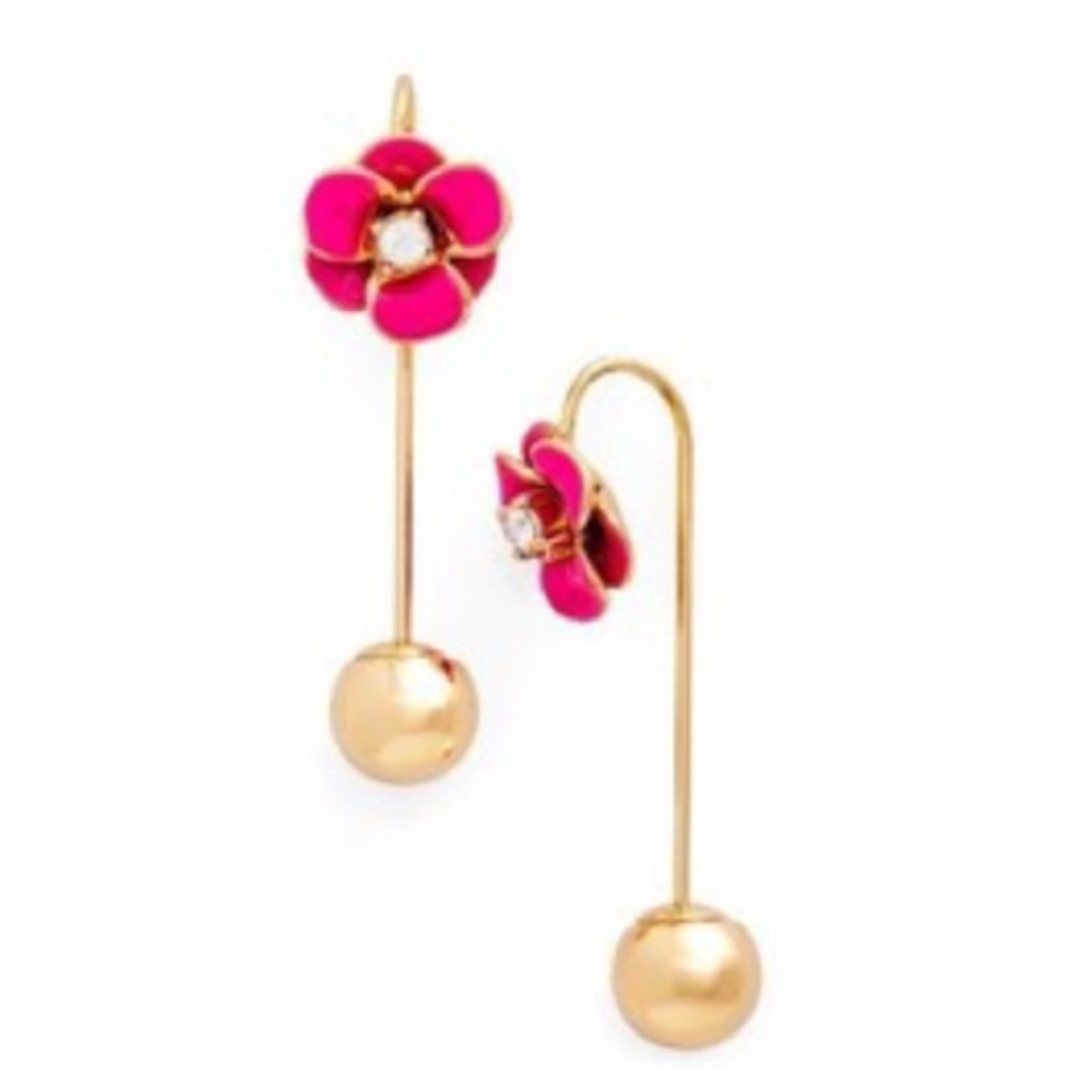 Kate Spade shine on flower hanger earrings pink